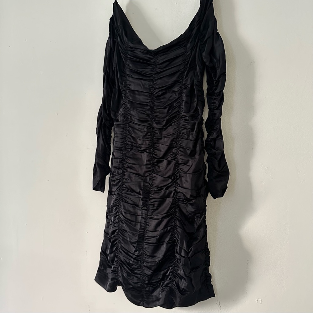& Other Stories Ruched Off the Shoulder Long Sleeve Mini Dress